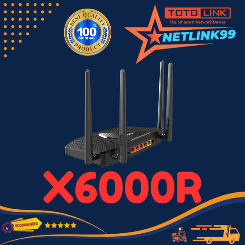 TOTOLINK X6000R  AX3000 Wireless Dual Band Gigabit Wi-Fi 6 Router