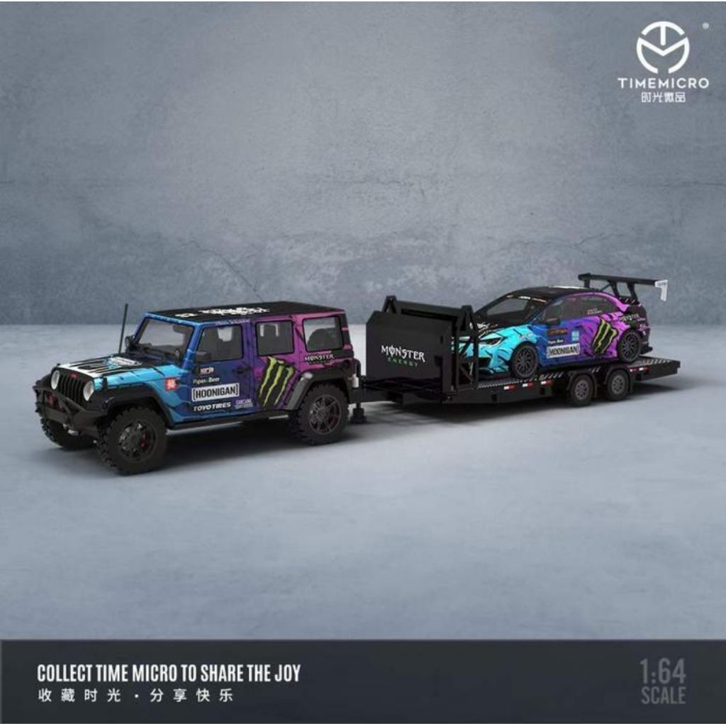time micro jeep wrangler trailer with honda civic set