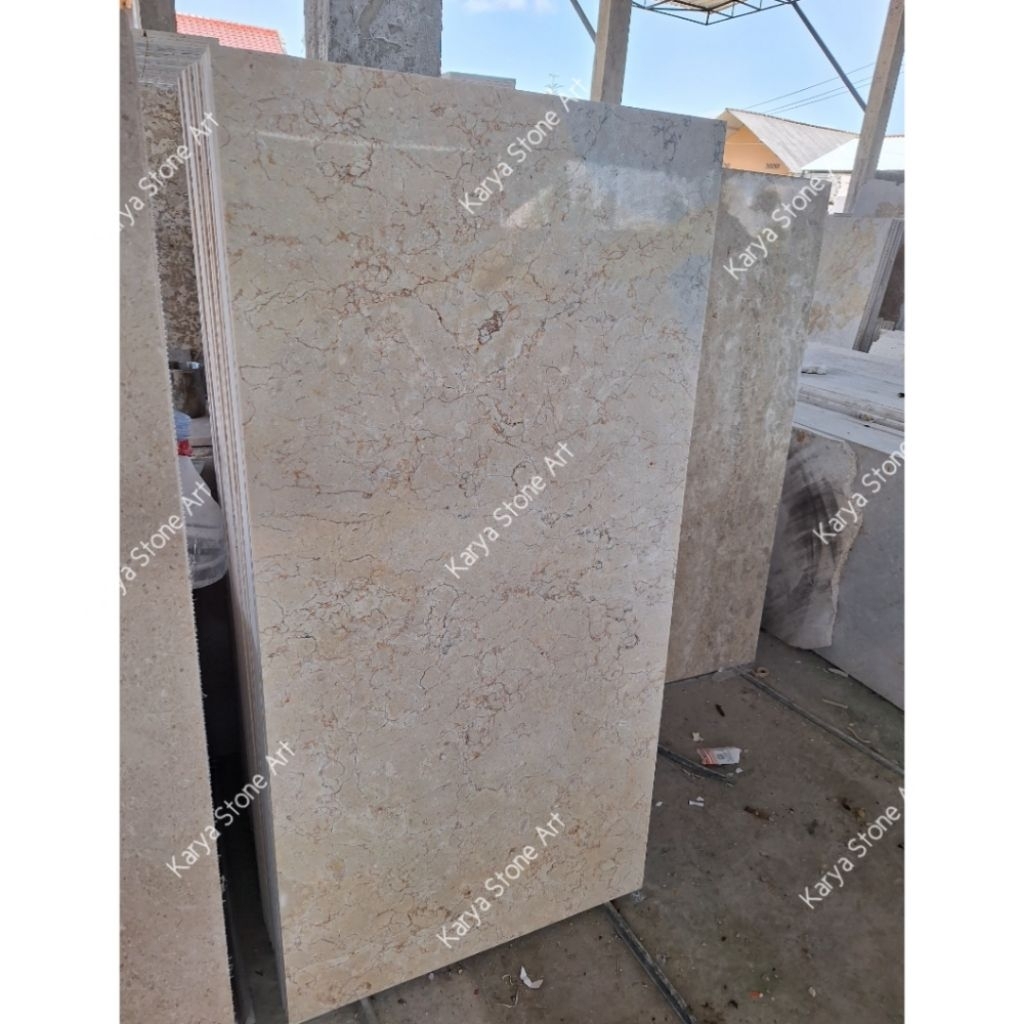 Lantai Marmer Putih Cream Tulungagung 60x120cm / Lantai Batu Marmer