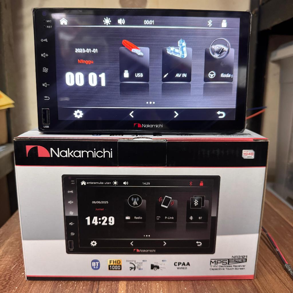 Headunit Deckless Nakamichi / MP5 Nakamichi Mobil Universal