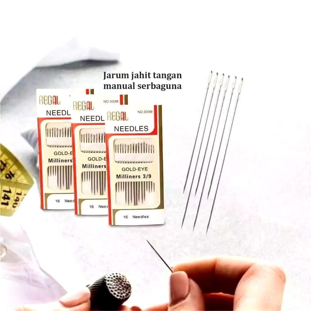 JARUM JAHIT BENANG MANUAL SET ISI 16PCS MILINERS 309 NEEDLES JARUM SULAM STAINLESS PERLENGKAPAN JAHI