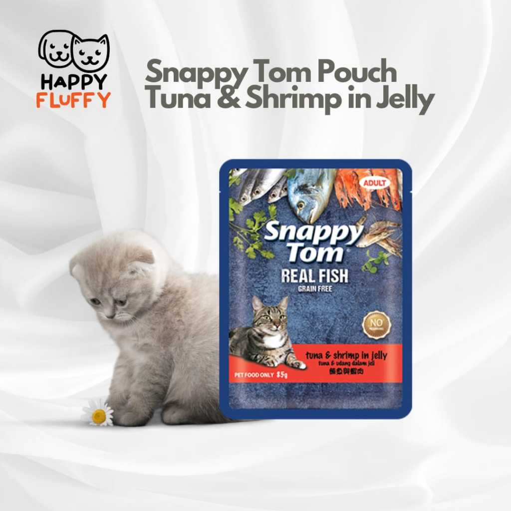 Snappy Tom Pouch Tuna & Shrimp in Jelly 85g - Snack Kucing