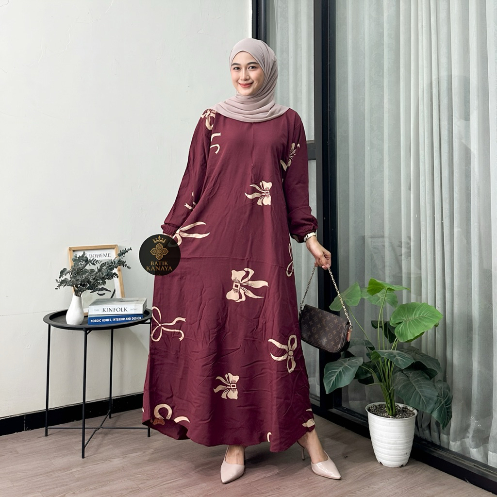 Daster Arab Lengan Panjang Busui Bumil HomeDress -Batik Kanaya