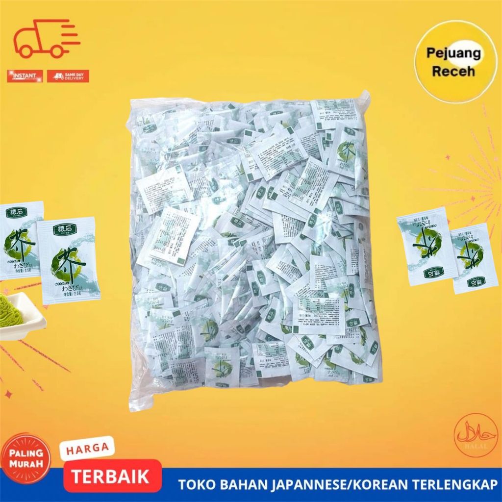 WASABI PASTE SACHET WASABI SACHET HALAL 2.5 GR I PCK (ISI 500 PCS) PELENGKAP SUSHI