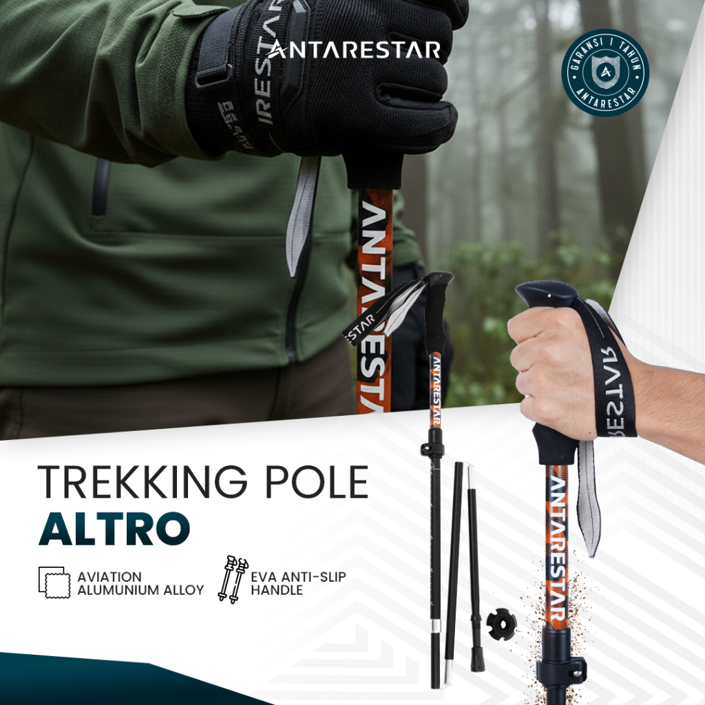 ANTARESTAR Official - Trekking Pole Lipat Altro Tongkat Mendaki Outdoor Hiking Camping Tongkat Hikin