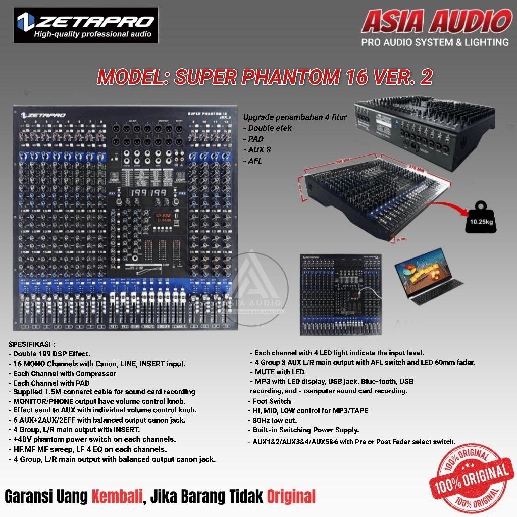 MIXER ZETAPRO SUPER PHANTOM 16 VER. 2