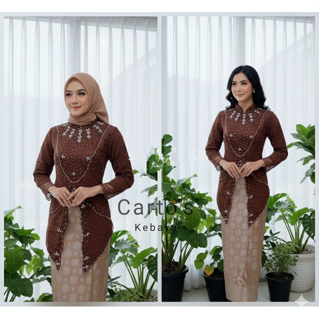 Kebaya Modern Brokat Premium | Set Kebaya Hijab & Non Hijab Terbaru 2025