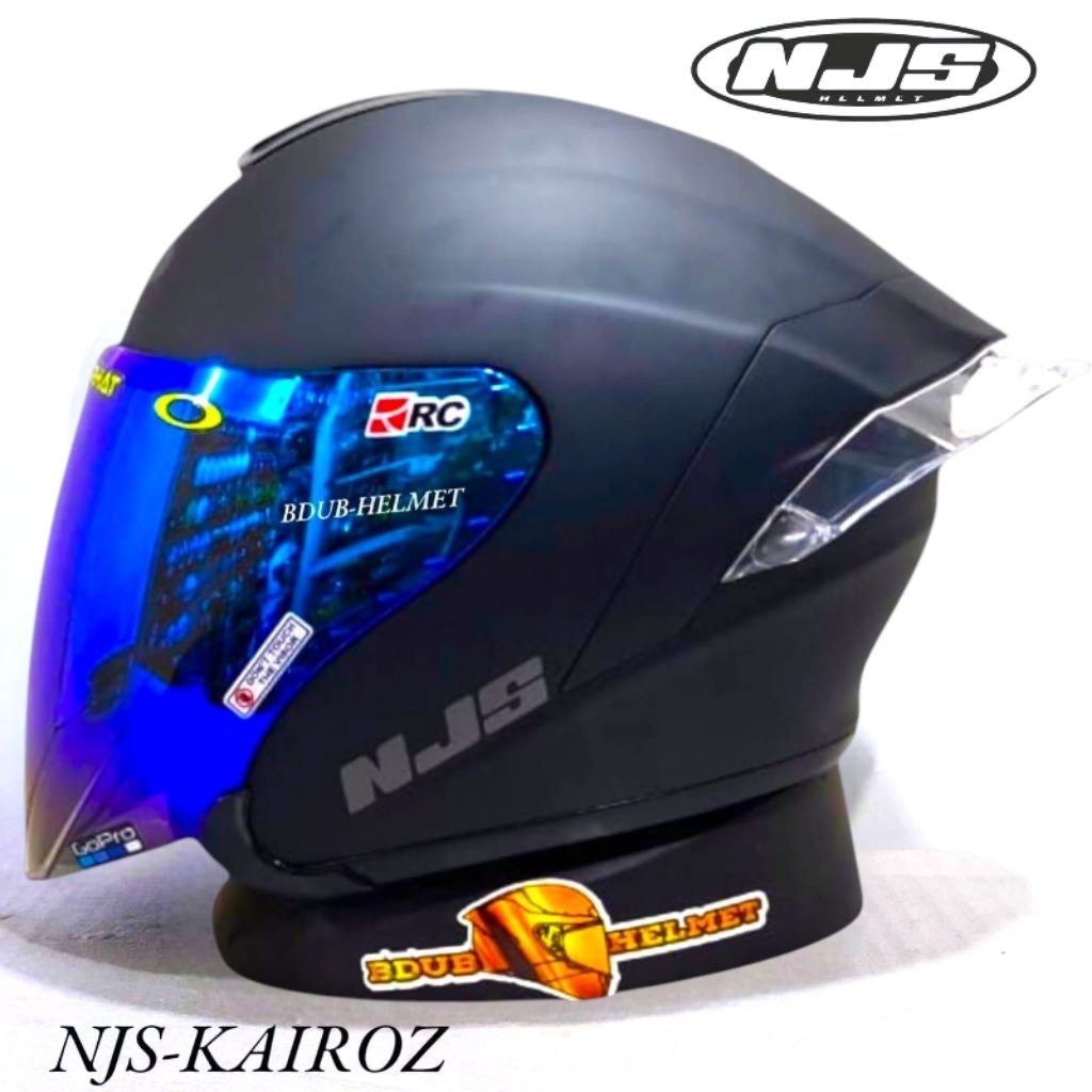 Helm NJS Kairoz black dof paket ganteng original NJS