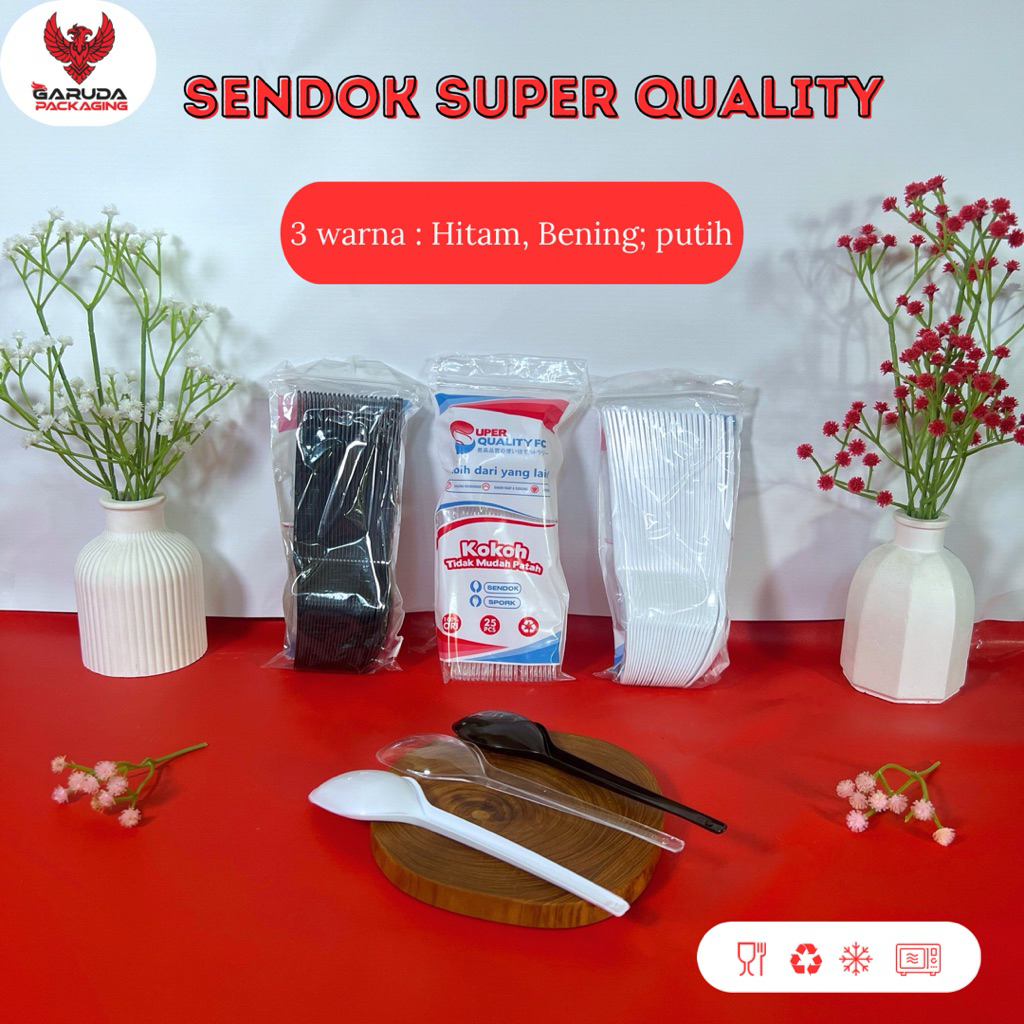 Sendok Makan Plastik Premium | Sendok Food Grade Tebal Kuat