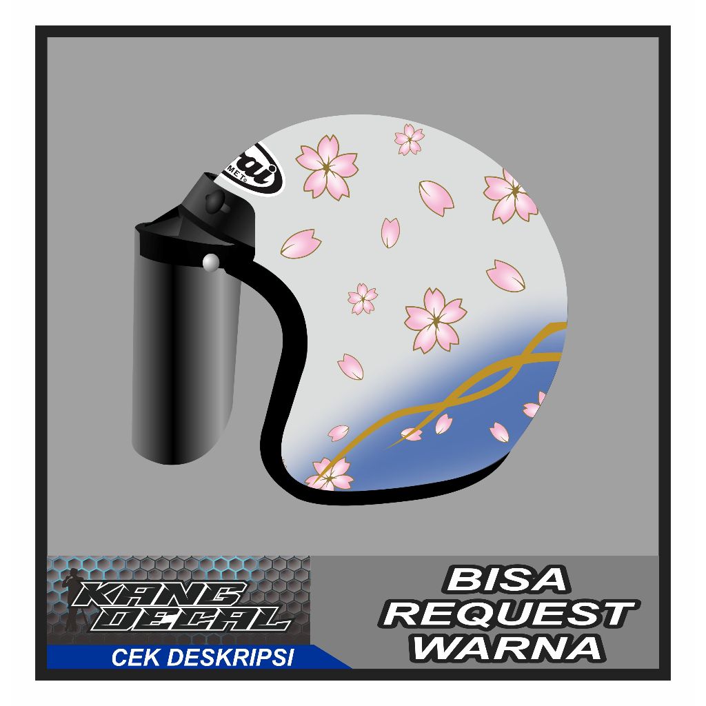 Stiker Helm Bogo Motif SAKURA
