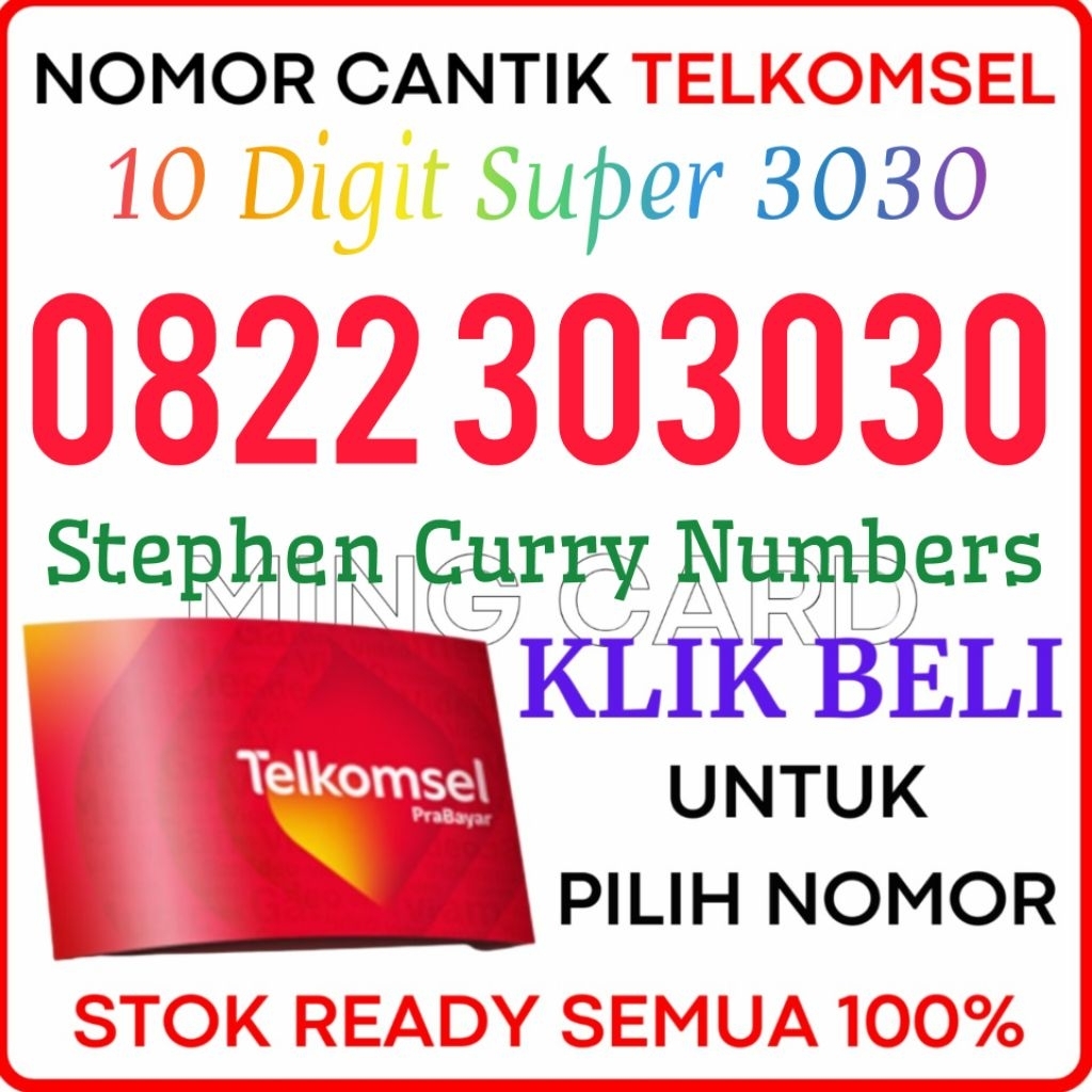 TIPE 10 DIGIT SUPER 3030 - Nomor Cantik Telkomsel 4G/5G Kartu Perdana Simpati 10 Digit Prabayar Cant