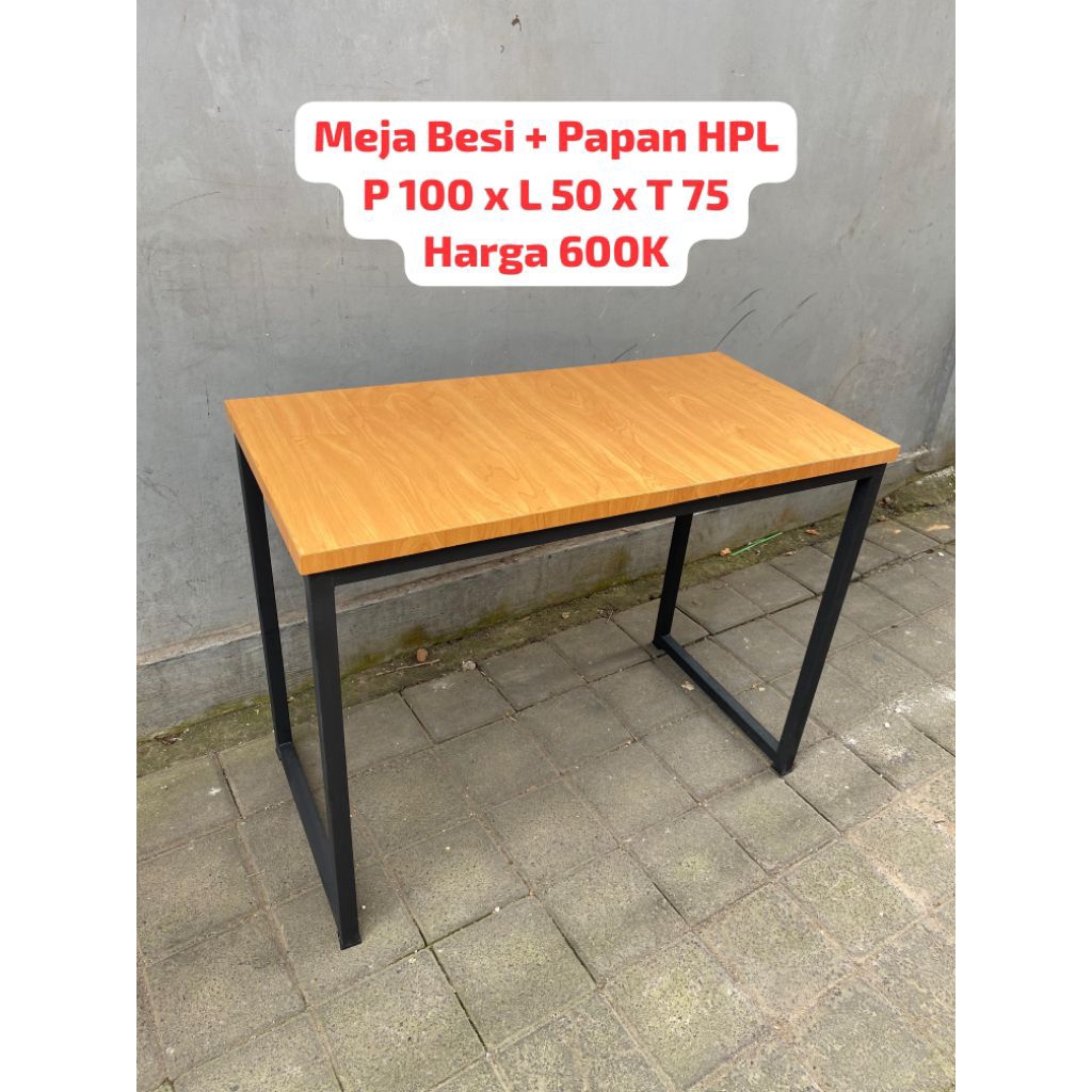 Meja Rangka Besi + HPL