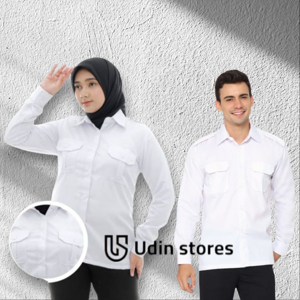 Seragam PNS Putih Baju Dinas PNS Pria dan Wanita Baju PDH safari Putih
