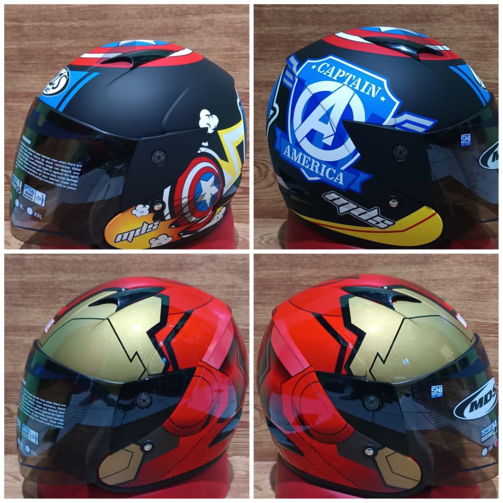 Helm anak MDS Sport R3 junior captain america iron man
