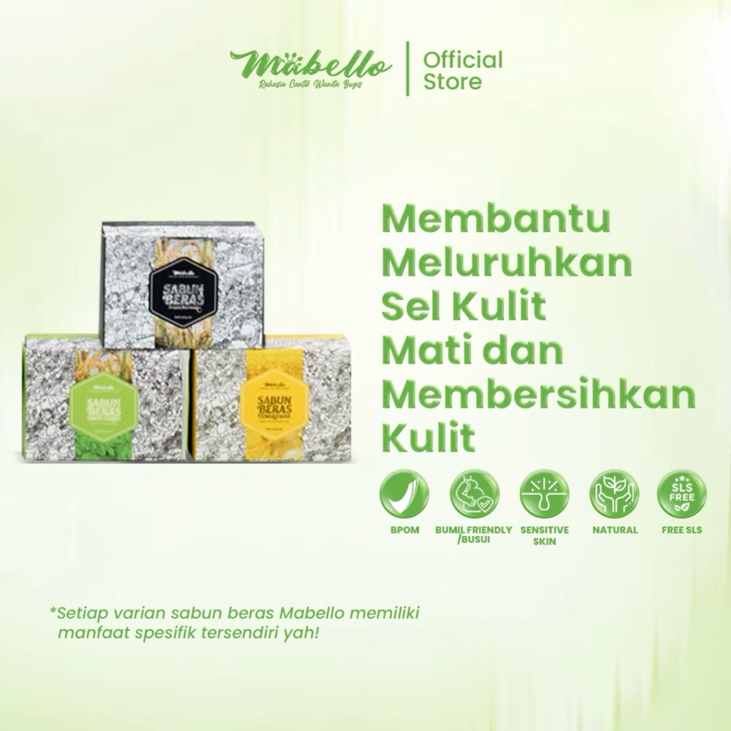MABELLO SABUN BERAS HITAM MABELLO/SABUN BERAS DAUN KELOR / SABUN TEMULAWAK