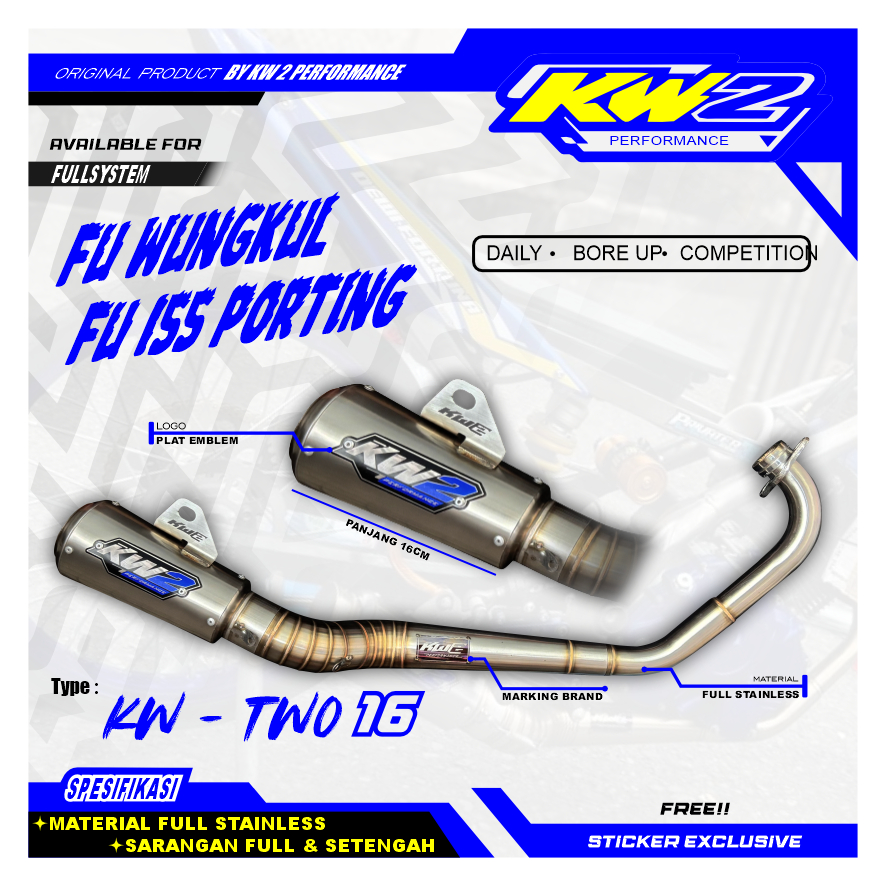 Knalpot FU Porting 155cc • Knalpot FU Wungkul 147cc Knalpot FU by KW2 Performance