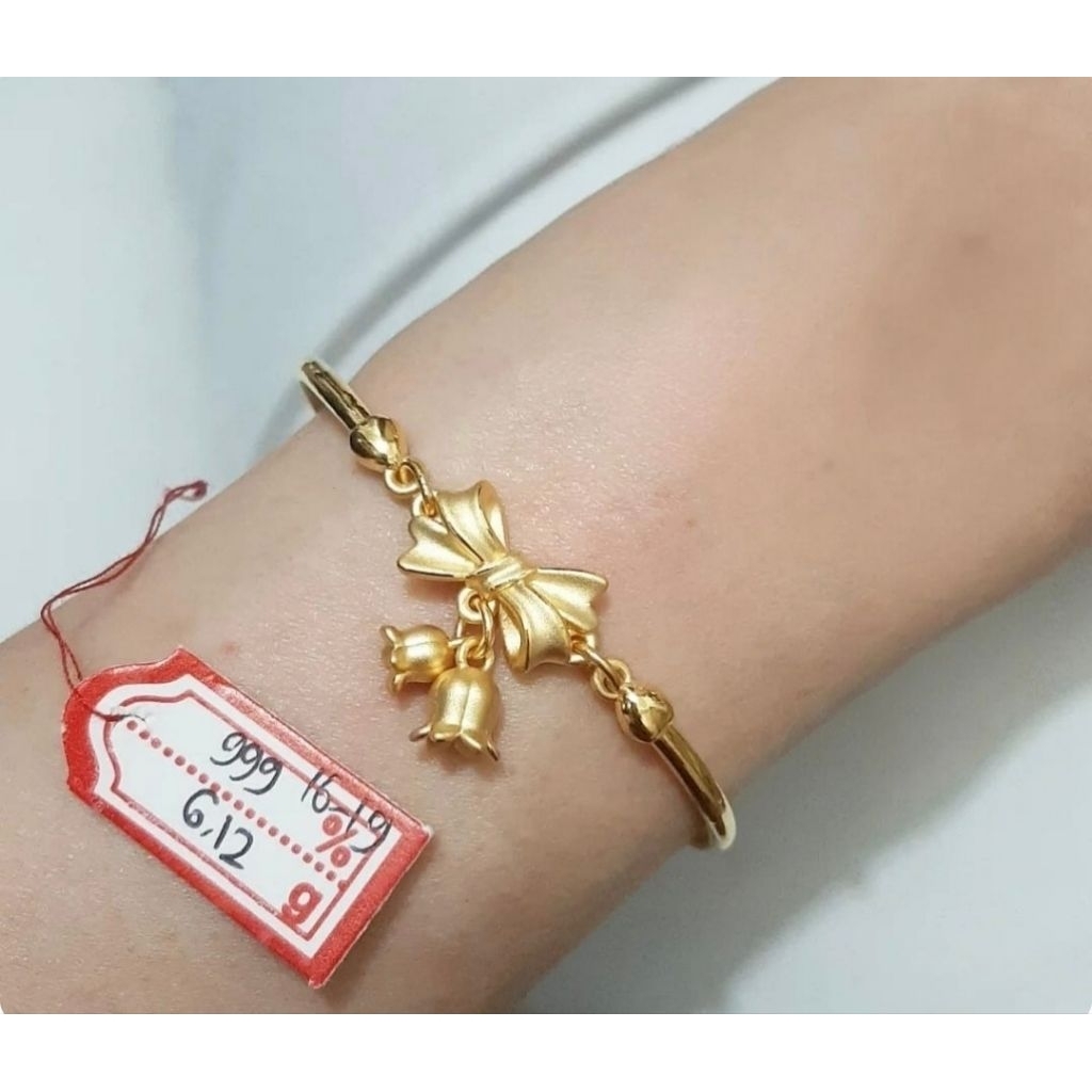 Gelang bangle emas 24k pita lotus