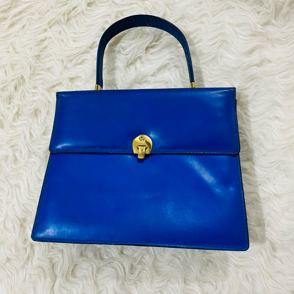 Tas wanita Aigner Vintage Authentic Blue Original asli