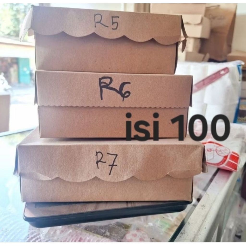 [ isi 100 ] dus snack dus kue dus kraft r5 / r6 / r7