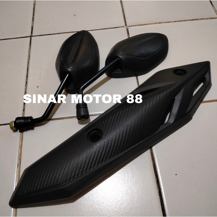 PAKET COVER TAMENG TUTUP KNALPOT BEAT NEW 2020 LED COVER KNALPOT BEAT 2020 + SPION STANDAR BEAT