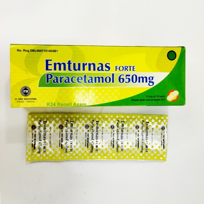 EMTURNAS PARACETAMOL | EMTURNAS FORTE | 1 STRIP ISI 10 TABLET | UNTUK MEREDAKAN DEMAM