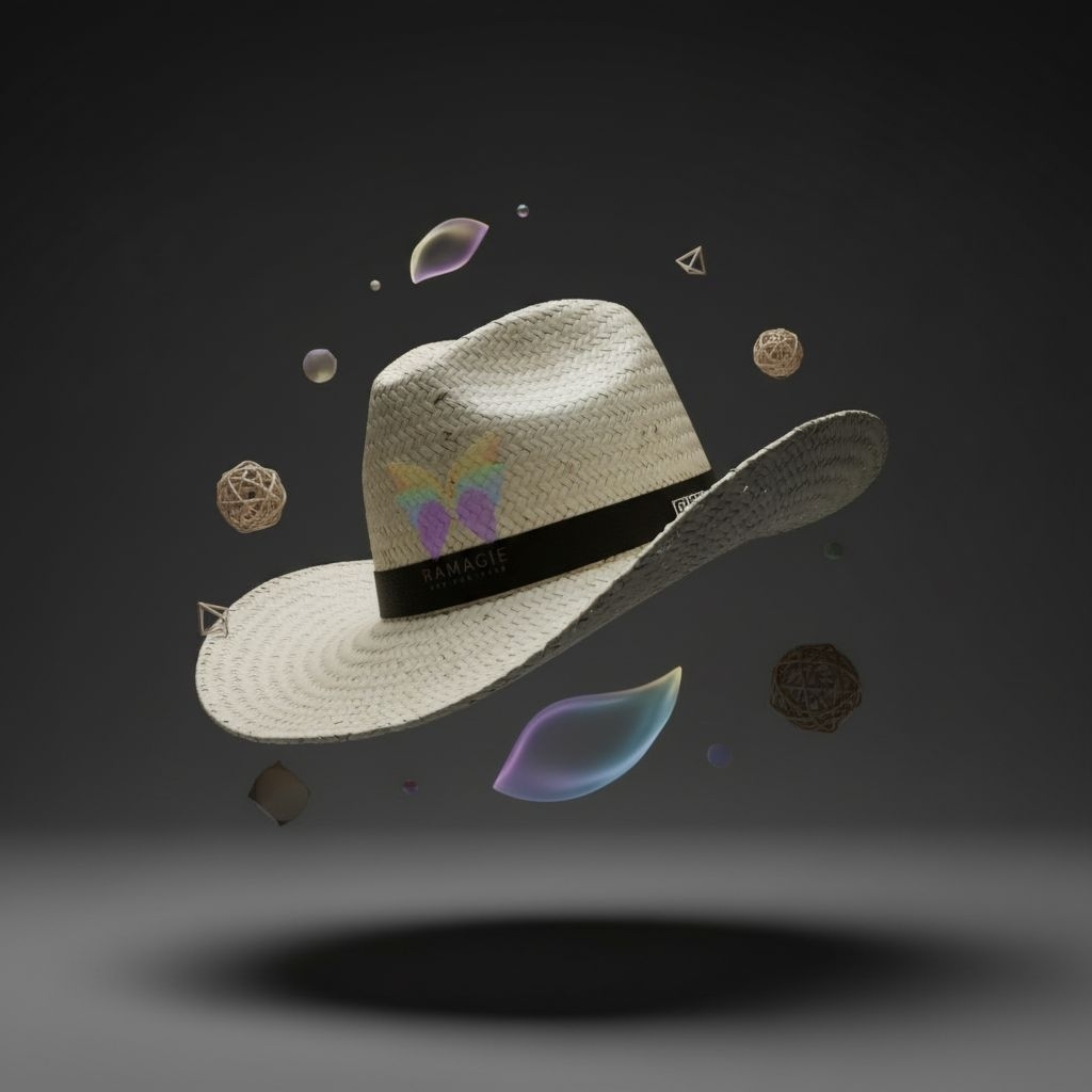 TOPI ANYAMAN PANDAN PUTIH COWBOY TOPI COWBOY ANYAMAN PANDAN PUTIH