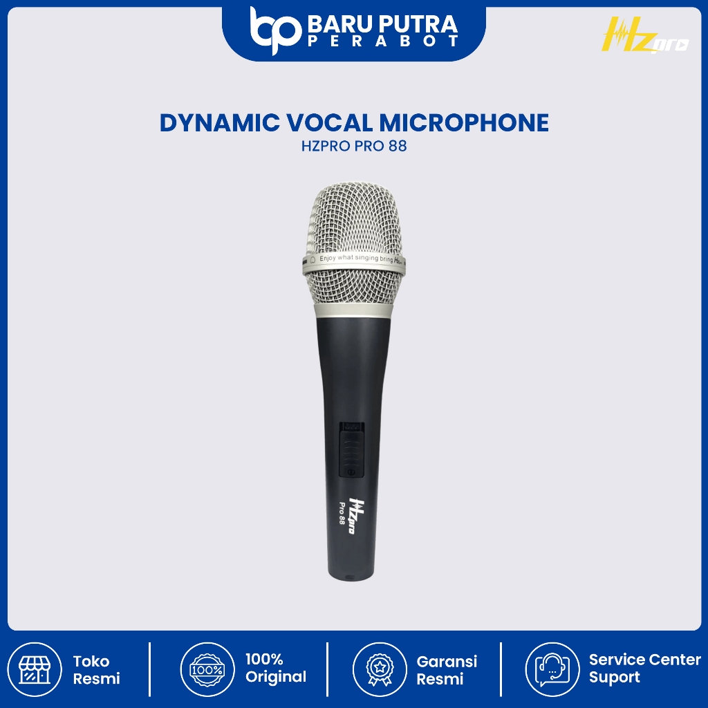 Dynamic Vocal Microphone HZ Pro 88 ORIGINAL / Mic Kabel HZPro-88