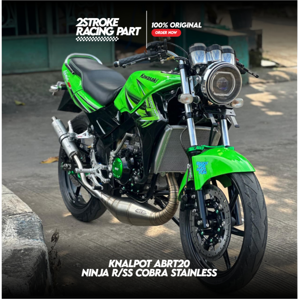 Knalpot ABRT20 Ninja R/SS Kobra Stainless Original