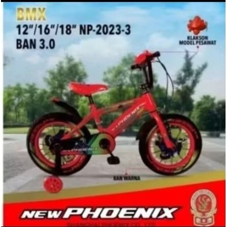 SEPEDA BMX 16/ 18 NEW PHOENIX BAN BESAR 3.0 MUSIK + RODA SAMPING
