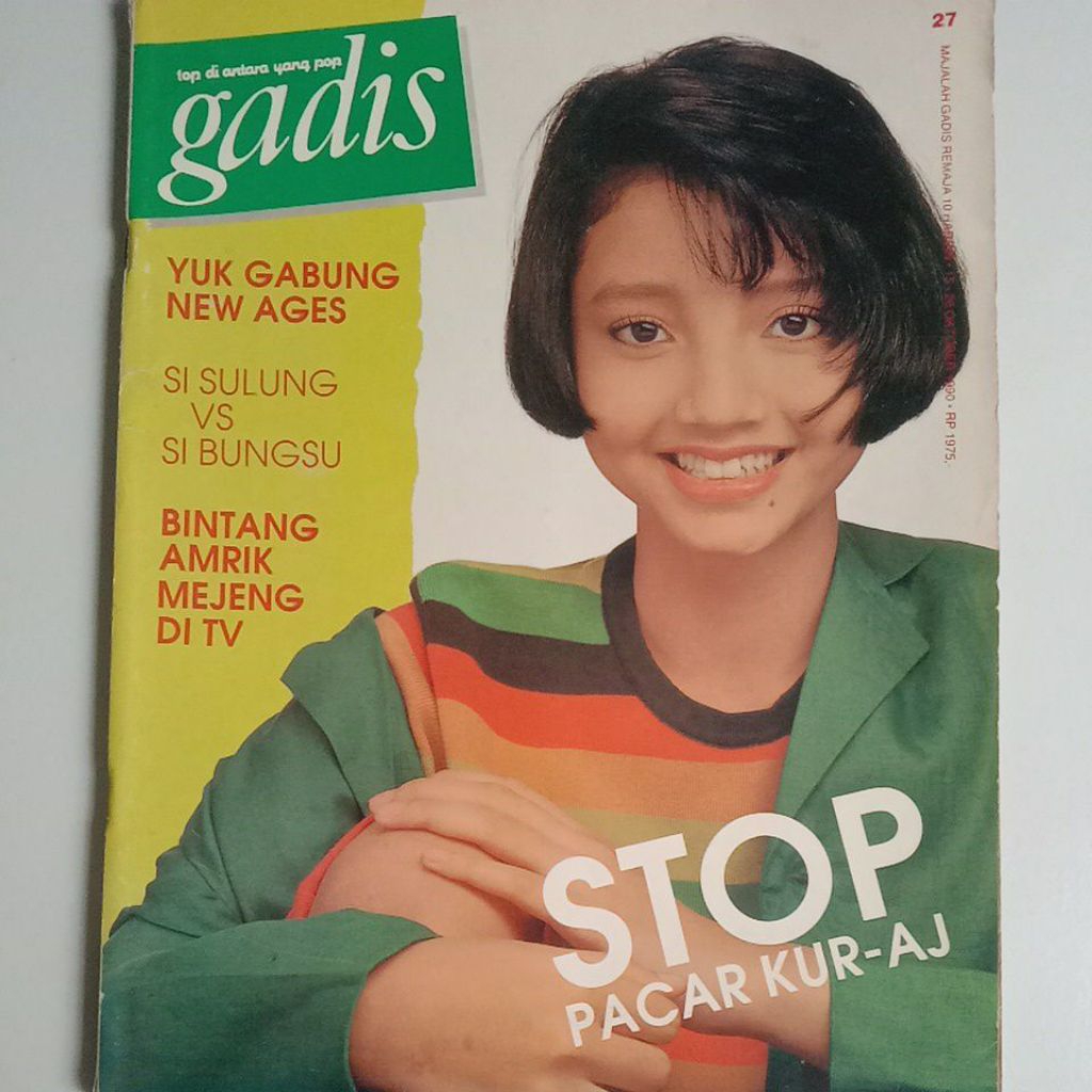 Majalah Gadis Tahun 1990 Cover Luna Marina Lubis (Finalis Gadsam'90)
