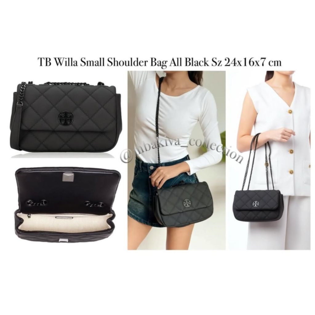 TB Willa Small Shoulder Bag All Black