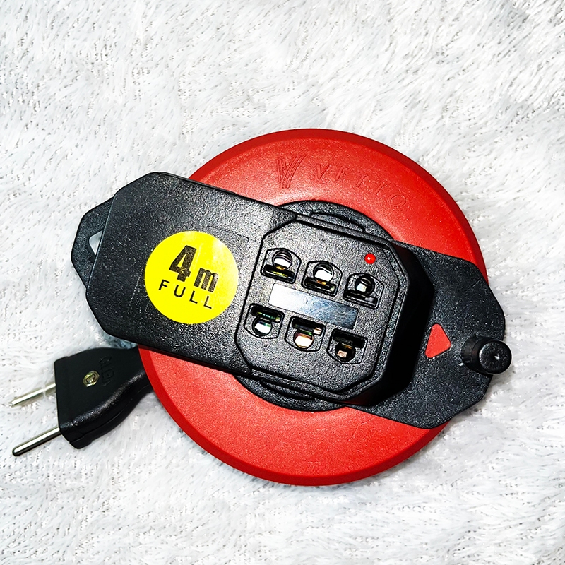 Olor Kabel Listrik Stop Kontak Mini Kabel Roll Box Donat Travel Portable 4 Meter