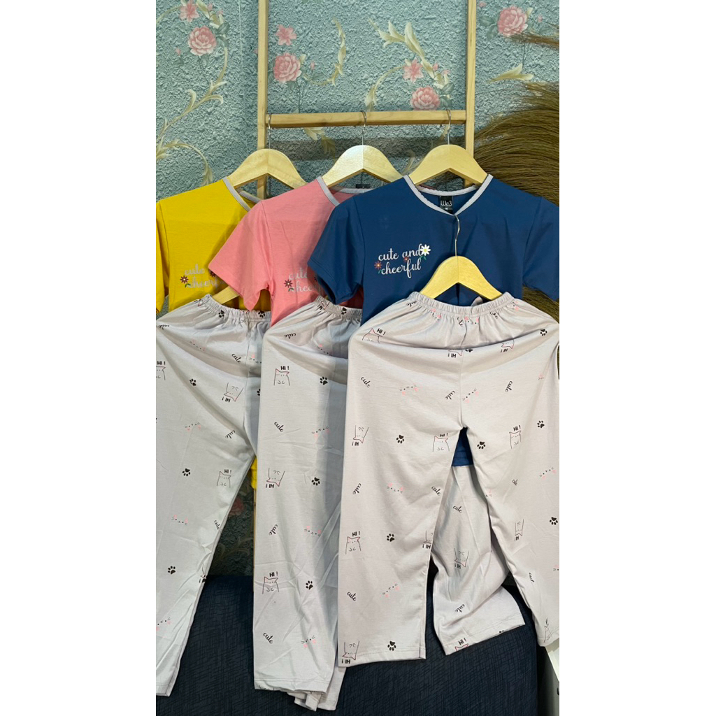 We3 baju tidur anak pendek celana panjang