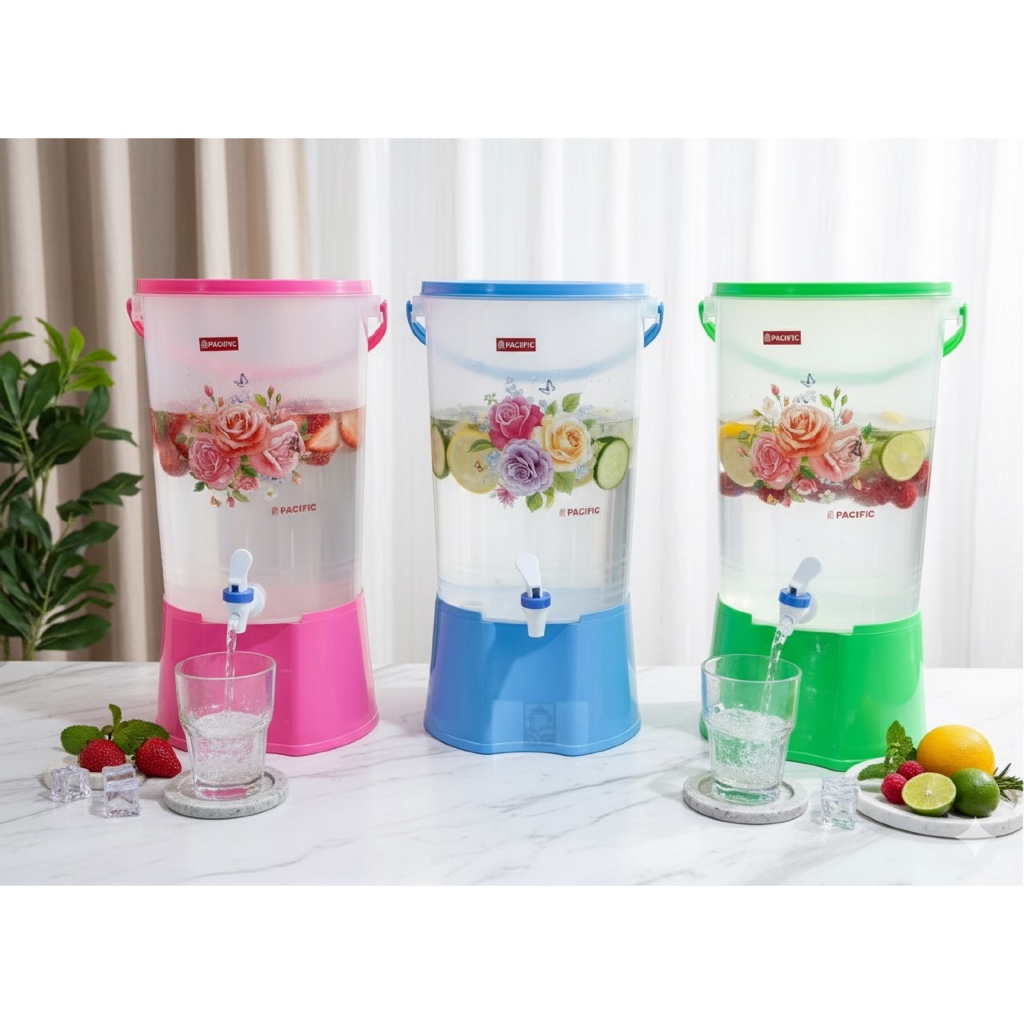 Dispenser Es Buah 12L Plastik Keran Air Teh Poci Sirup Wadah Minuman Besar
