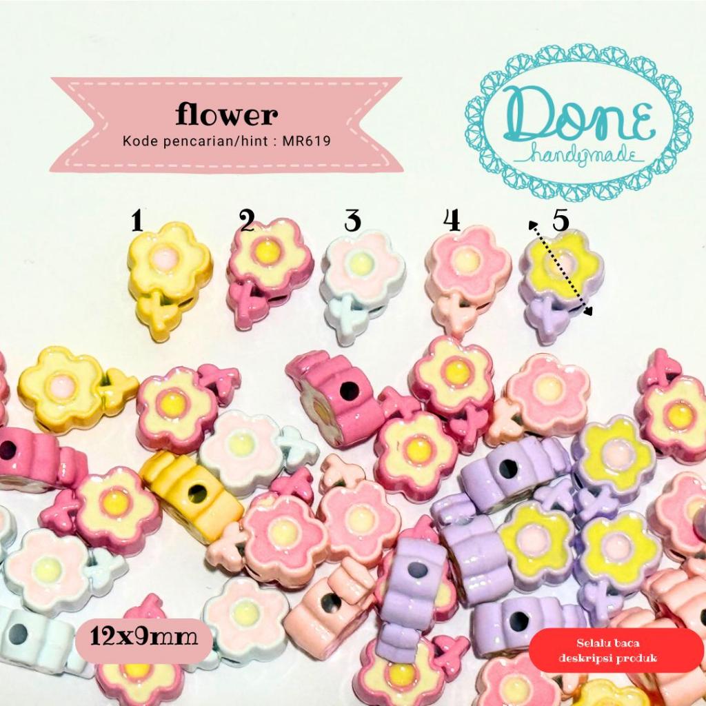 done handymade manik besi manik bunga manik musim semi flower beads metal beads flower metal beads m