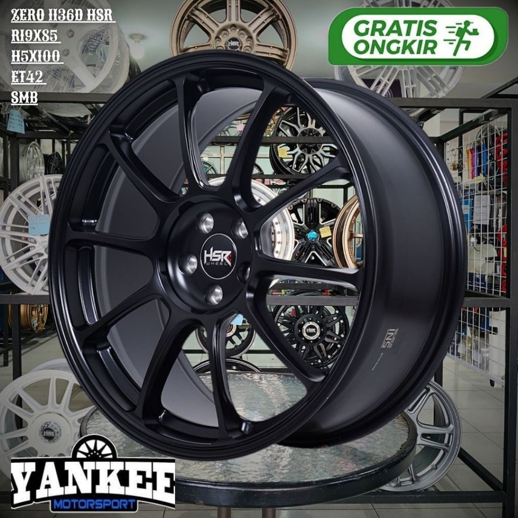 Velg Mobil Racing Ring 19 R19 Hsr ZERO 1136D PCD 5x100 || Untuk pelek SIENTA,SUBARU BRZ,FT86