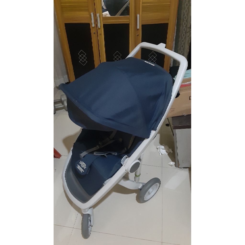 (PRELOVED) Stroller Greentom Classic (Grey Chassis Blue)