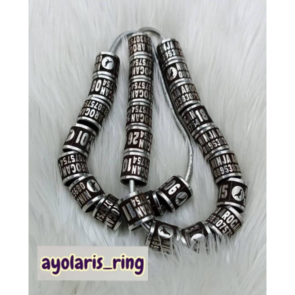 RING BURUNG MERPATI MODEL BAJA BLOK LOGO 1 CM BISA REQUEST NAMA NO HP NO URUT DLL