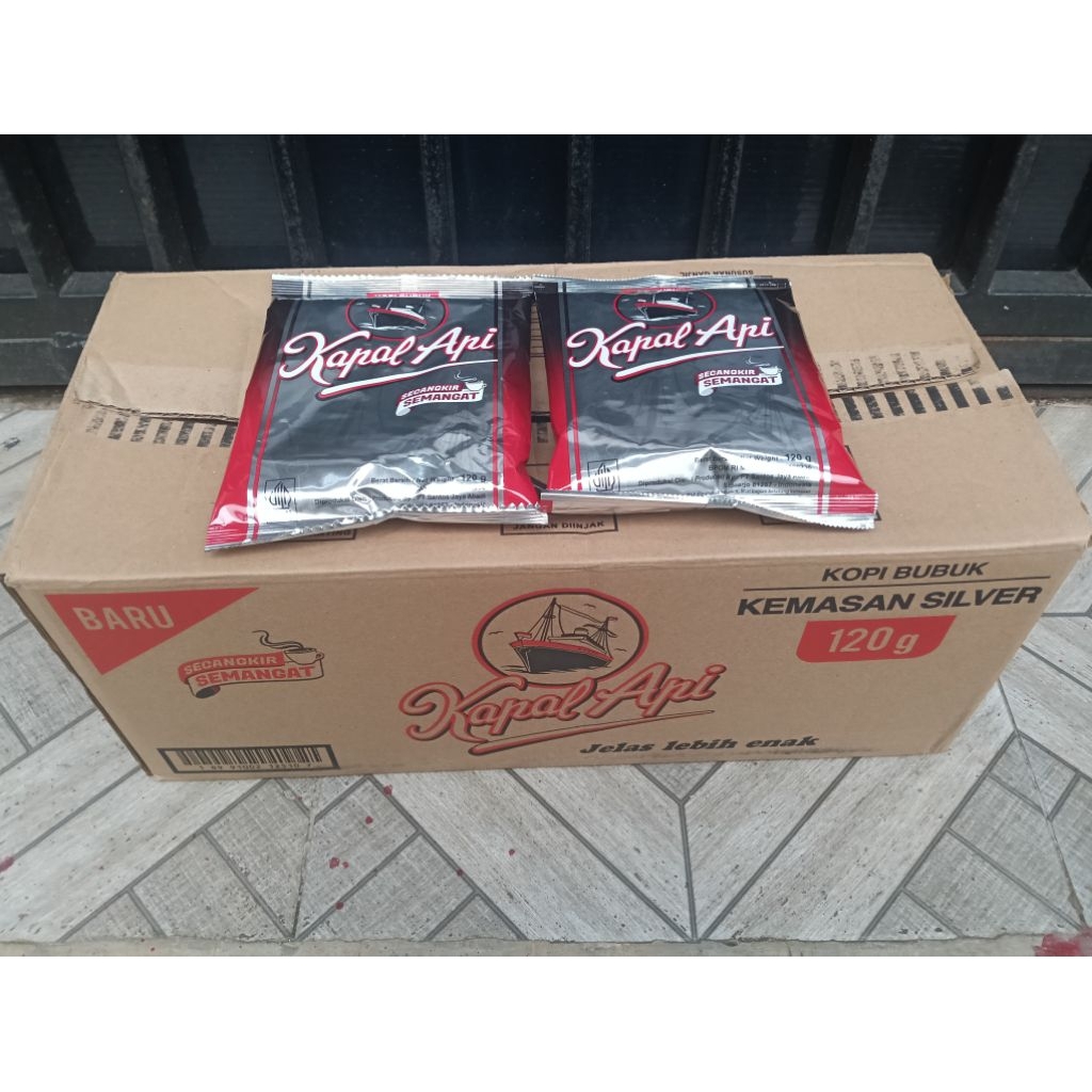 1 DUS KOPI bubuk kapal api kapal api silver bubuk kopi kapal api 120g 20 bungkus kopi kapal api silv