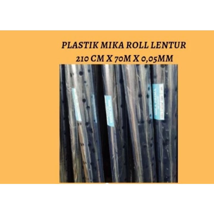 Plastik mika bening lentur roll panjang 50m Lebar 2m Tebal 0.05mm