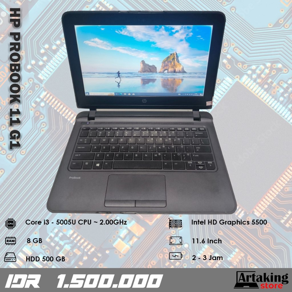 Hp Probook 11 G1 - Core i3 - Gen 5 th - Ram 8 GB - Normal Siap Pakai