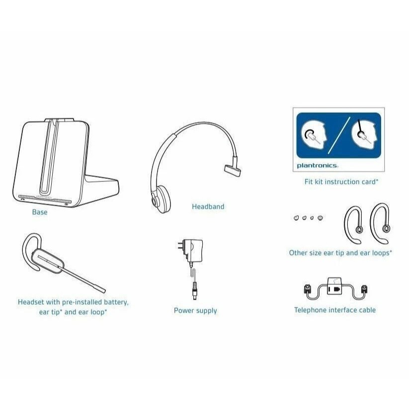 Plantronics CS540 Wireless Headset - Headphone Telepon Nirkabel DECT