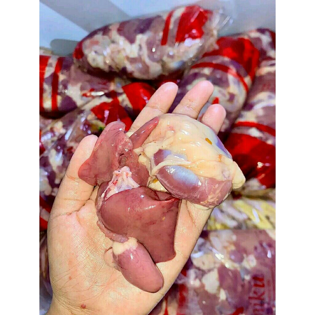 Hati jantung ampela ayam frozen 1kg / HJA jeroan ayam kotor 1kg