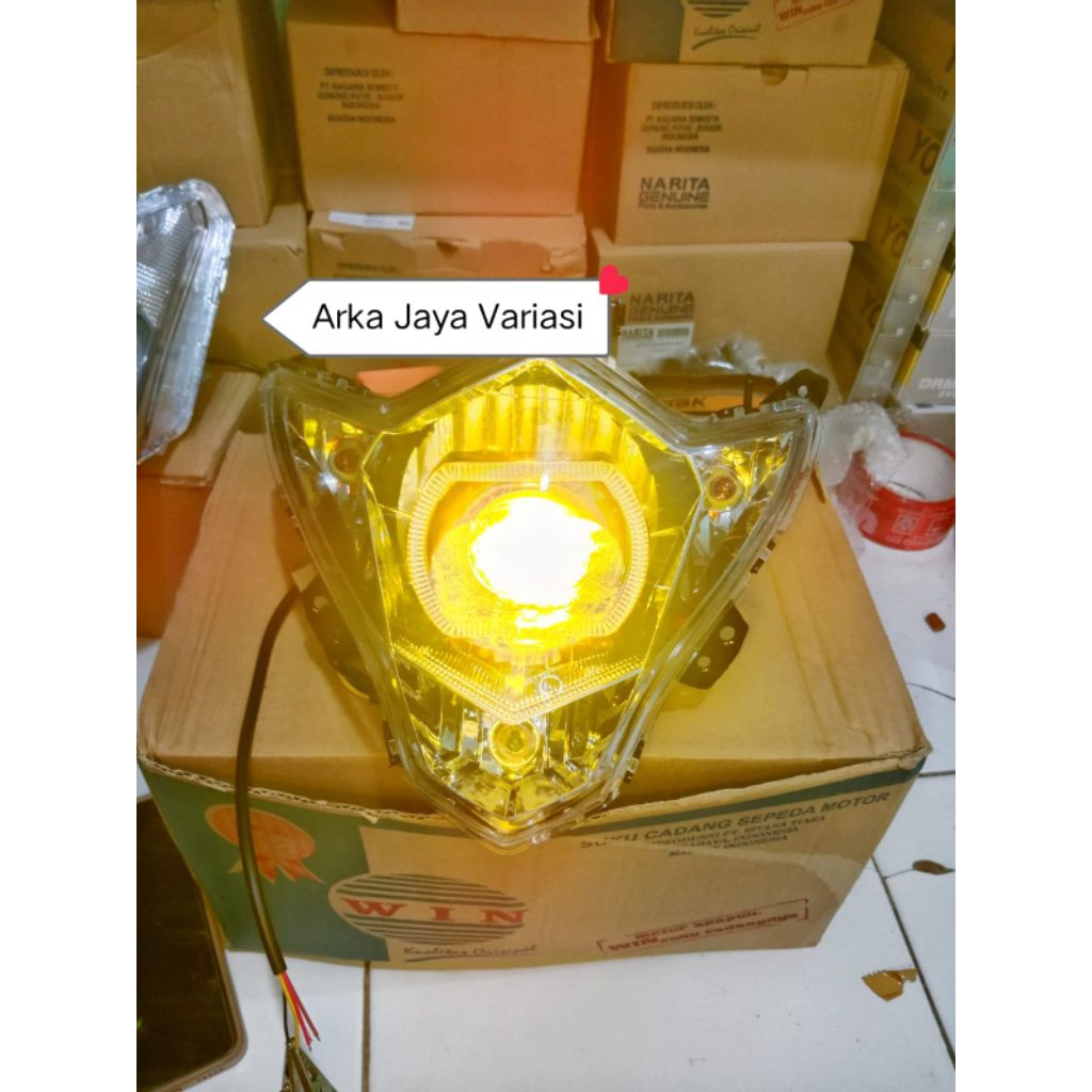 Paket Ganteng Reflektor Batok Lampu Depan Satria Fu Facelift Custom Set Biled 3,5 inc Super Terang K