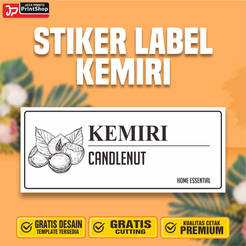 Stiker Label Bumbu Dapur Kemiri Ready Tahan Air_STICKER