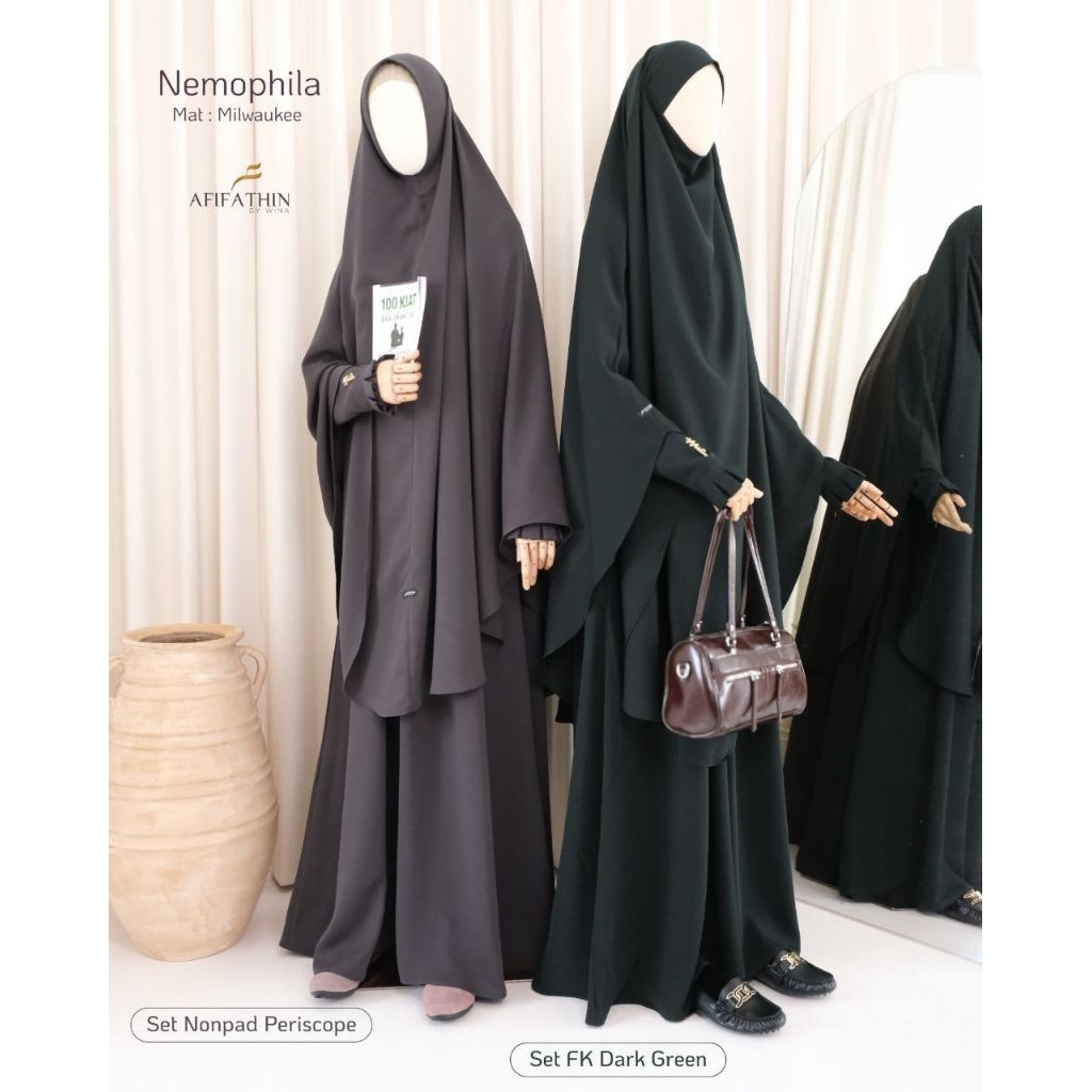 GAMIS NEMOPHILA SET NON PED LONG BY AFIFATHIN| GAMIS PREMIUM| GAMIS TERBARU