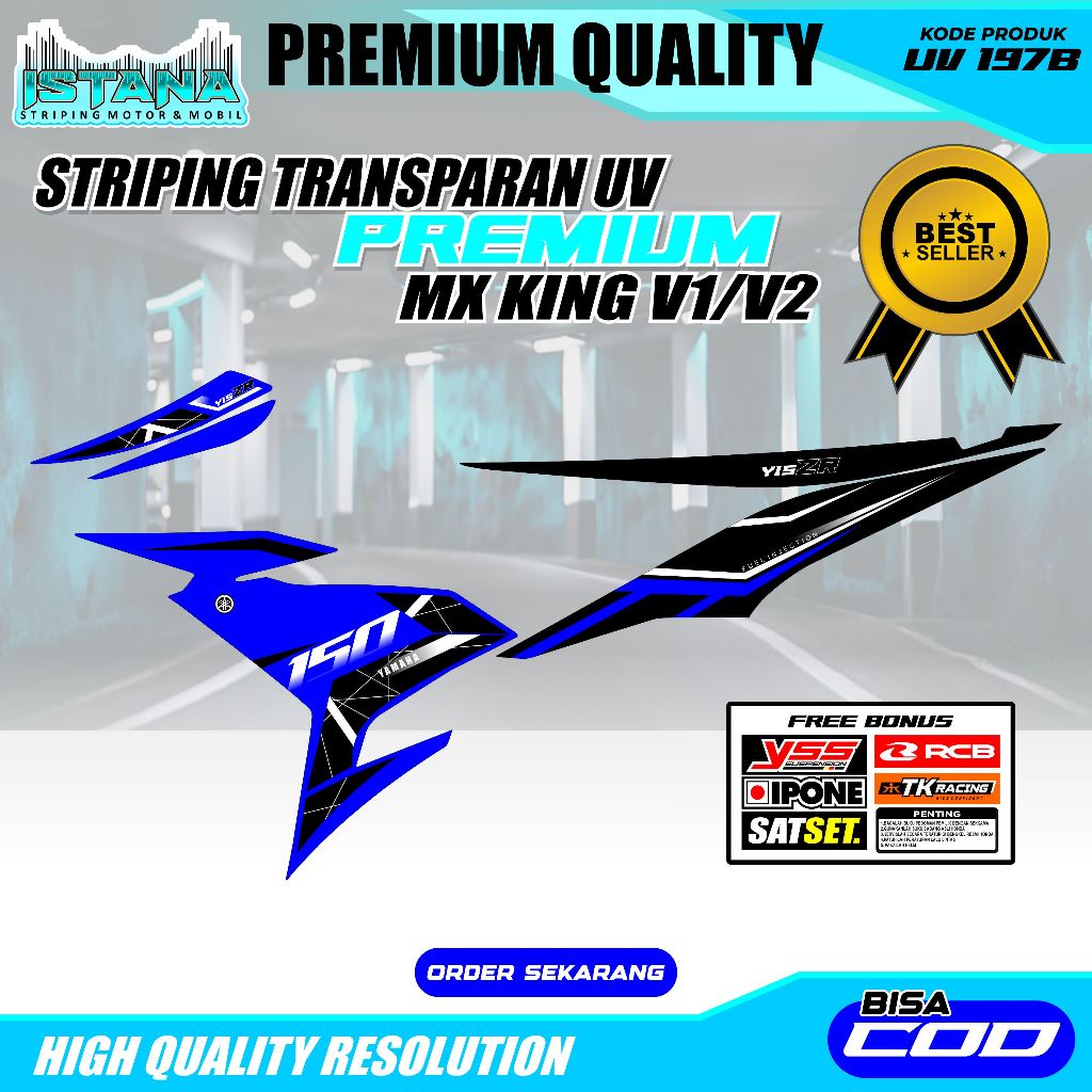 STICKER STRIPING MX KING-STRIPING MOTOR MX KING V1/V2 UV CUTTING DESAIN TERBARU-UV 197