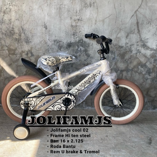 Sepeda Anak BMX ring 16  Jolifamjs cool 02 | Sepeda anak Roda 4 model retro | Sepeda anak mode klasi