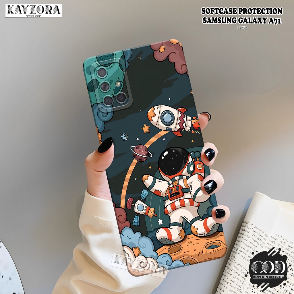 Case SAMSUNG GALAXY A71  Terbaru - KAYZORA - Fashion Case Astronaut - Casing SAMSUNG GALAXY A71 - Si