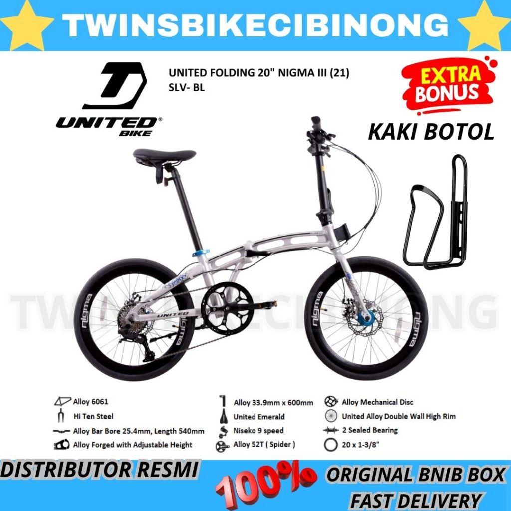 Sepeda Lipat 20 United NIGMA 3 Alloy